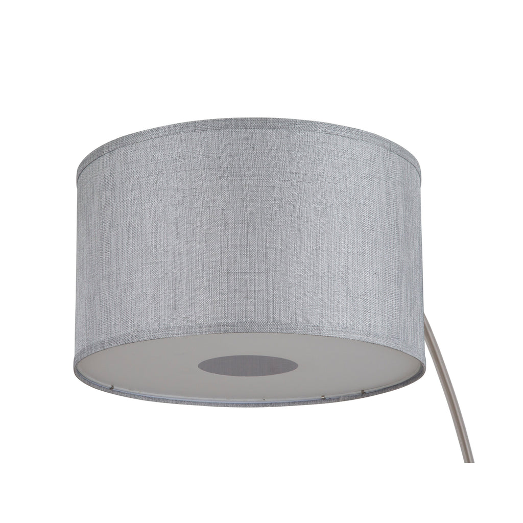 Lampada da terra ad arco regolabile in acciaio Q-Max 81 con paralume extra large e base in marmo