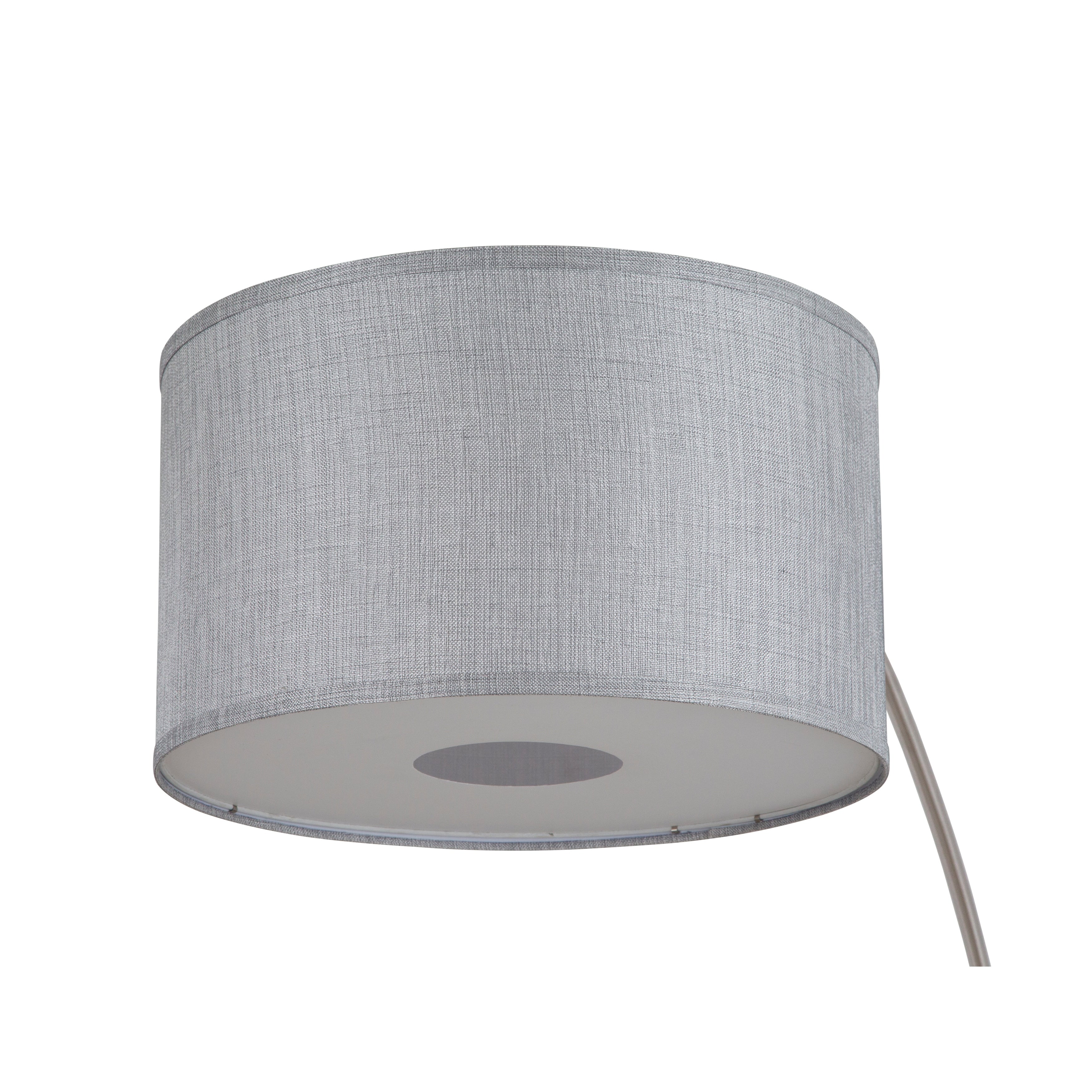 Lampada da terra ad arco regolabile in acciaio Q-Max 81 con paralume extra large e base in marmo