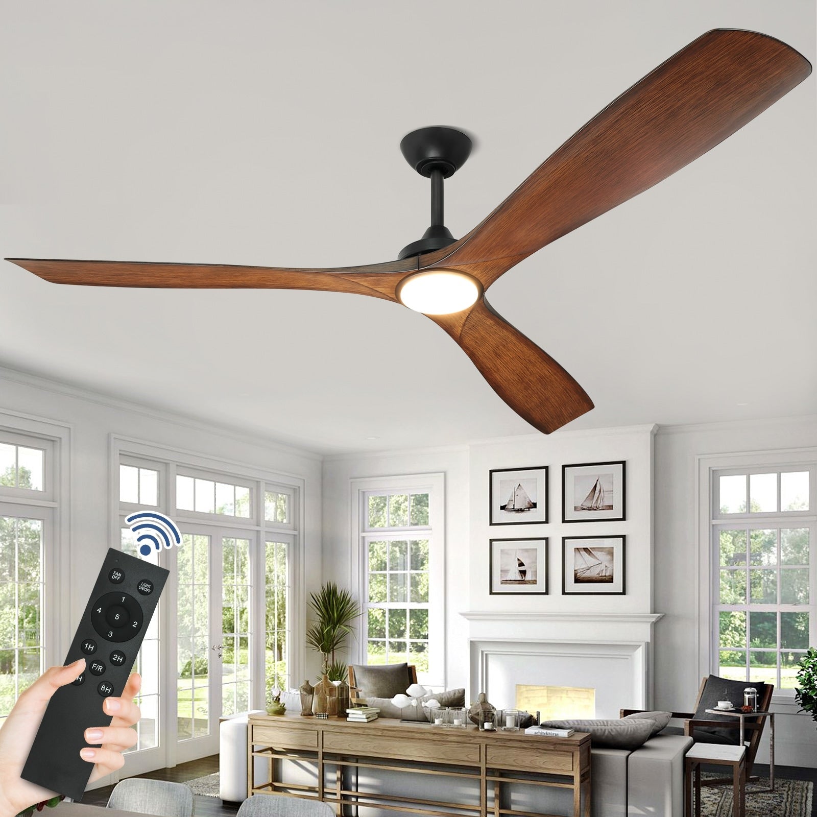 Ventilatore da soffitto con luci a filo e telecomando