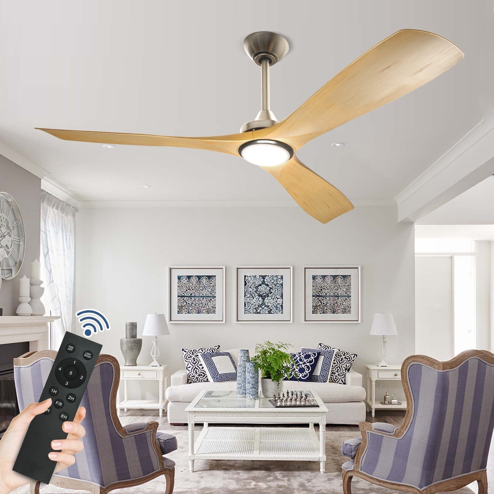 Ventilatore da soffitto con luci a filo e telecomando