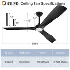 Ventilatore da soffitto con luci a filo e telecomando
