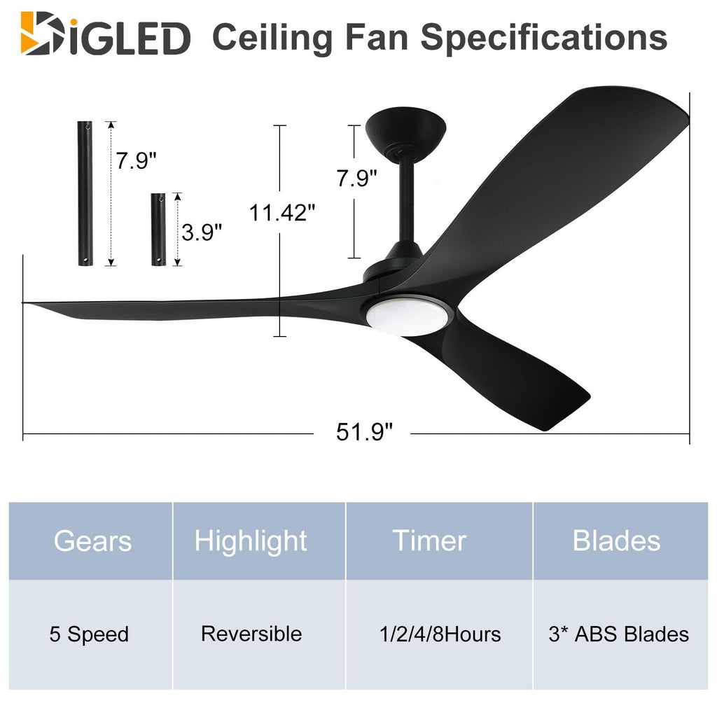Ventilatore da soffitto con luci a filo e telecomando