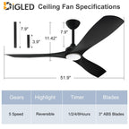 Ventilatore da soffitto con luci a filo e telecomando