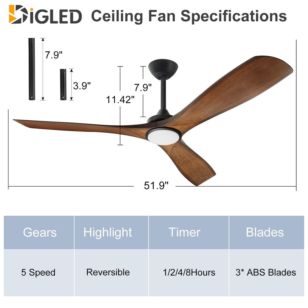 Ventilatore da soffitto con luci a filo e telecomando