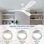 Ventilatore da soffitto con luci a filo e telecomando