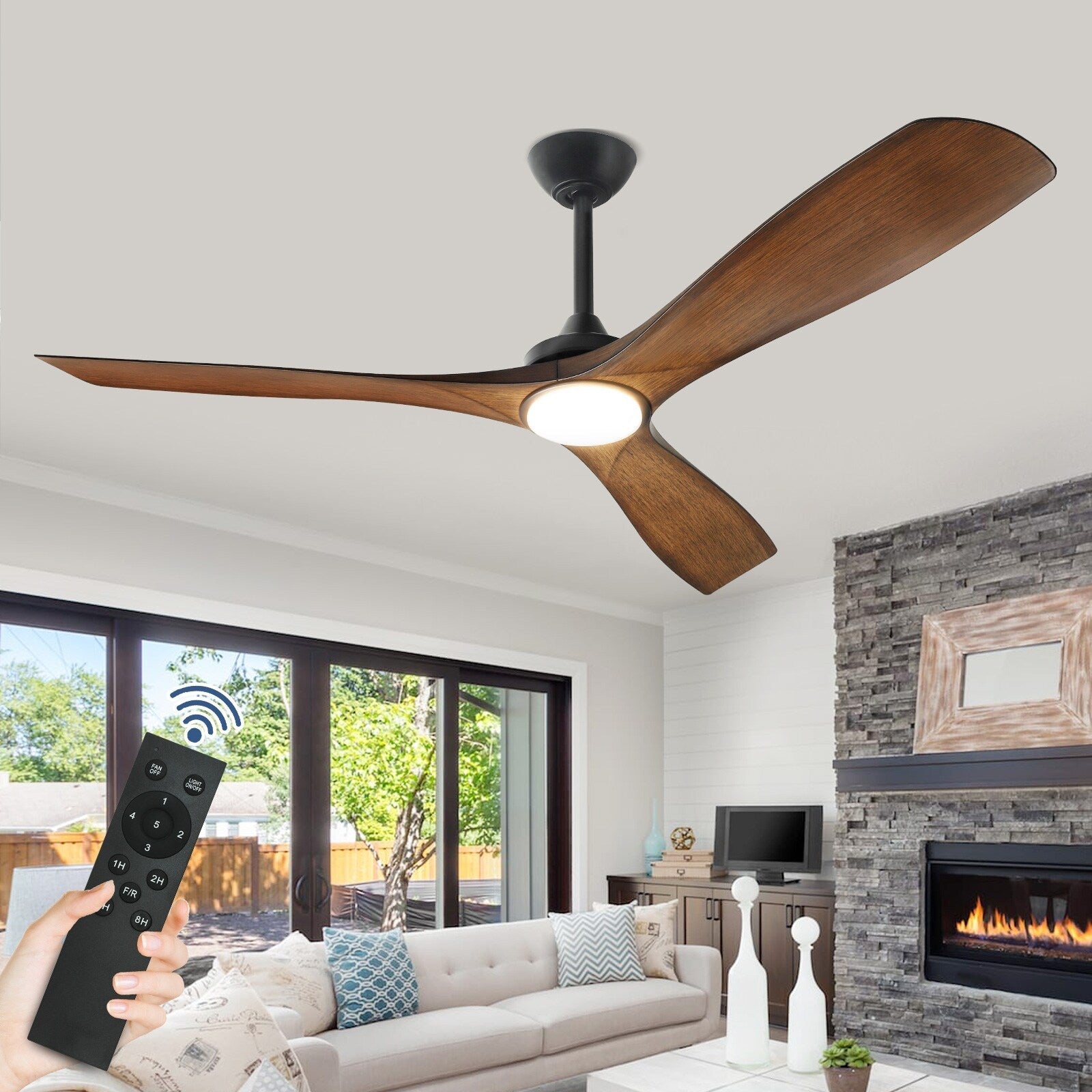 Ventilatore da soffitto con luci a filo e telecomando