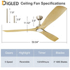 Ventilatore da soffitto con luci a filo e telecomando