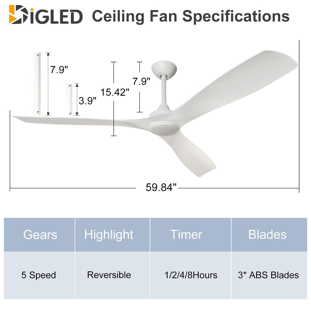 Ventilatore da soffitto con luci a filo e telecomando