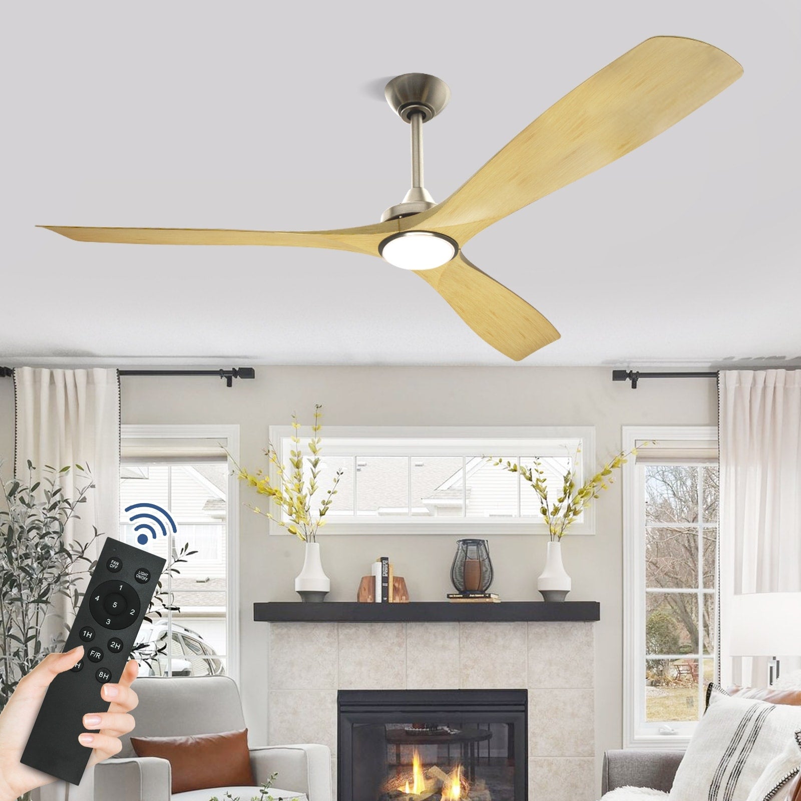 Ventilatore da soffitto con luci a filo e telecomando
