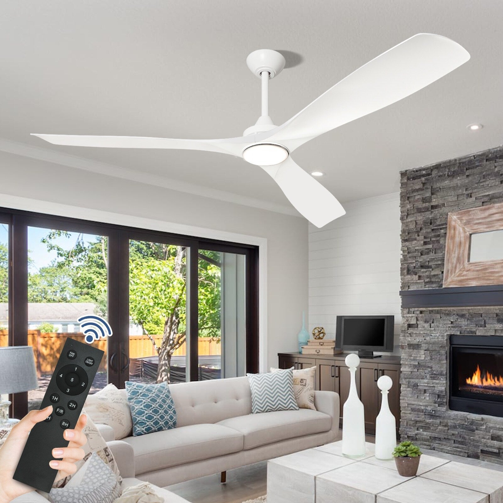 Ventilatore da soffitto con luci a filo e telecomando
