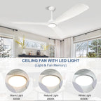 Ventilatore da soffitto con luci a filo e telecomando