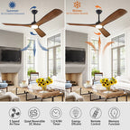 Ventilatore da soffitto con luci a filo e telecomando