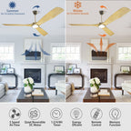 Ventilatore da soffitto con luci a filo e telecomando