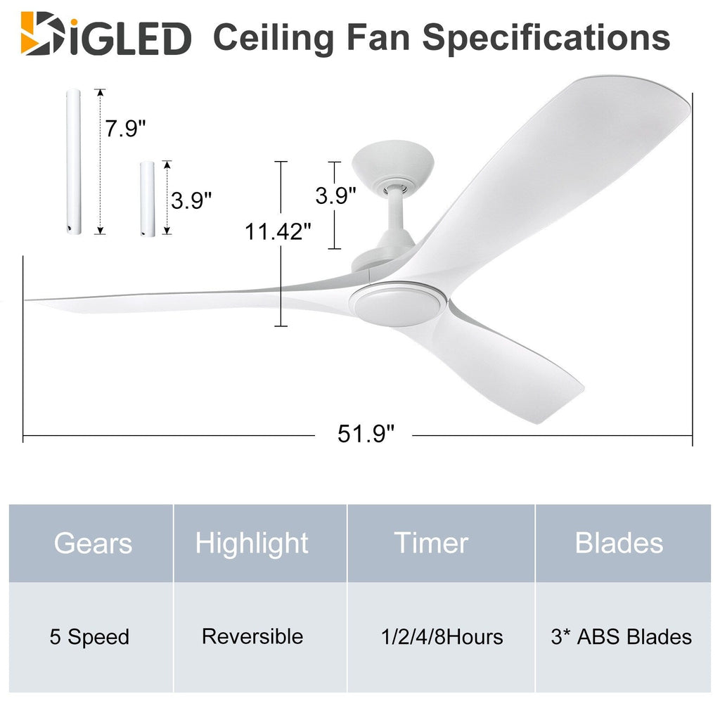 Ventilatore da soffitto con luci a filo e telecomando