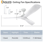Ventilatore da soffitto con luci a filo e telecomando
