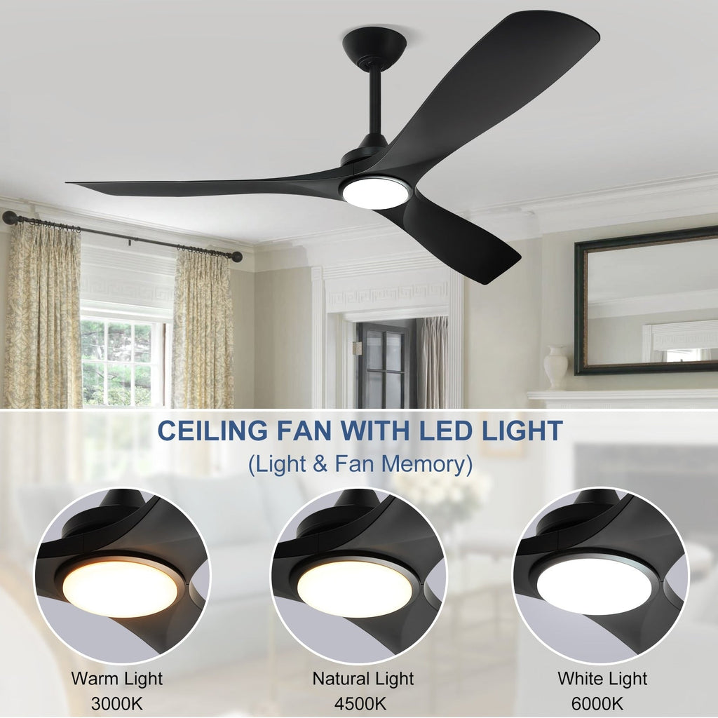 Ventilatore da soffitto con luci a filo e telecomando