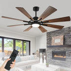 Ventilatore da soffitto con luci e telecomando, 8 pale in legno grandi