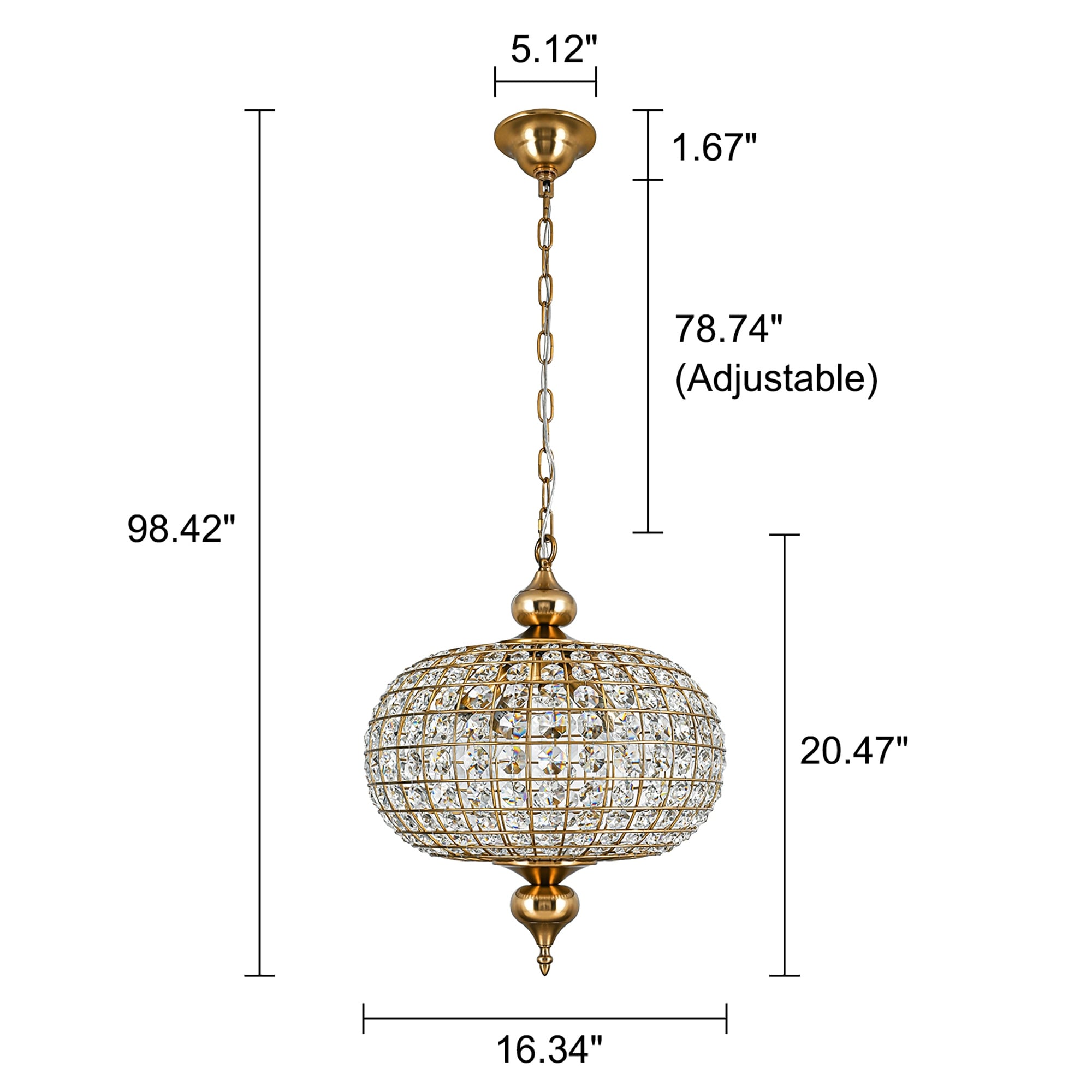 Lampadario da cucina in stile francese retrò con 4/5 luci in ottone anticato e cristallo a forma di globo