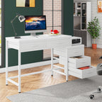 Scrivania per computer reversibile con 5 cassetti, scrivania per ufficio con cassetto per schedario e supporto per stampante