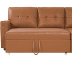 Divano componibile reversibile con letto estraibile, chaise longue con contenitore nascosto e gambe resistenti