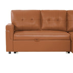 Divano componibile reversibile con letto estraibile, chaise longue con contenitore nascosto e gambe resistenti