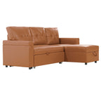 Divano componibile reversibile con letto estraibile, chaise longue con contenitore nascosto e gambe resistenti