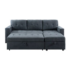 Divano componibile reversibile con letto estraibile, chaise longue con contenitore nascosto e gambe resistenti
