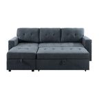 Divano componibile reversibile con letto estraibile, chaise longue con contenitore nascosto e gambe resistenti