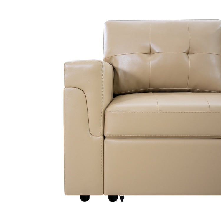 Divano componibile reversibile con letto estraibile, chaise longue con contenitore nascosto e gambe resistenti
