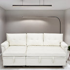 Divano componibile reversibile con letto estraibile, chaise longue con contenitore nascosto, gambe resistenti,