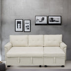 Divano componibile reversibile con letto estraibile, chaise longue con contenitore nascosto, gambe resistenti,