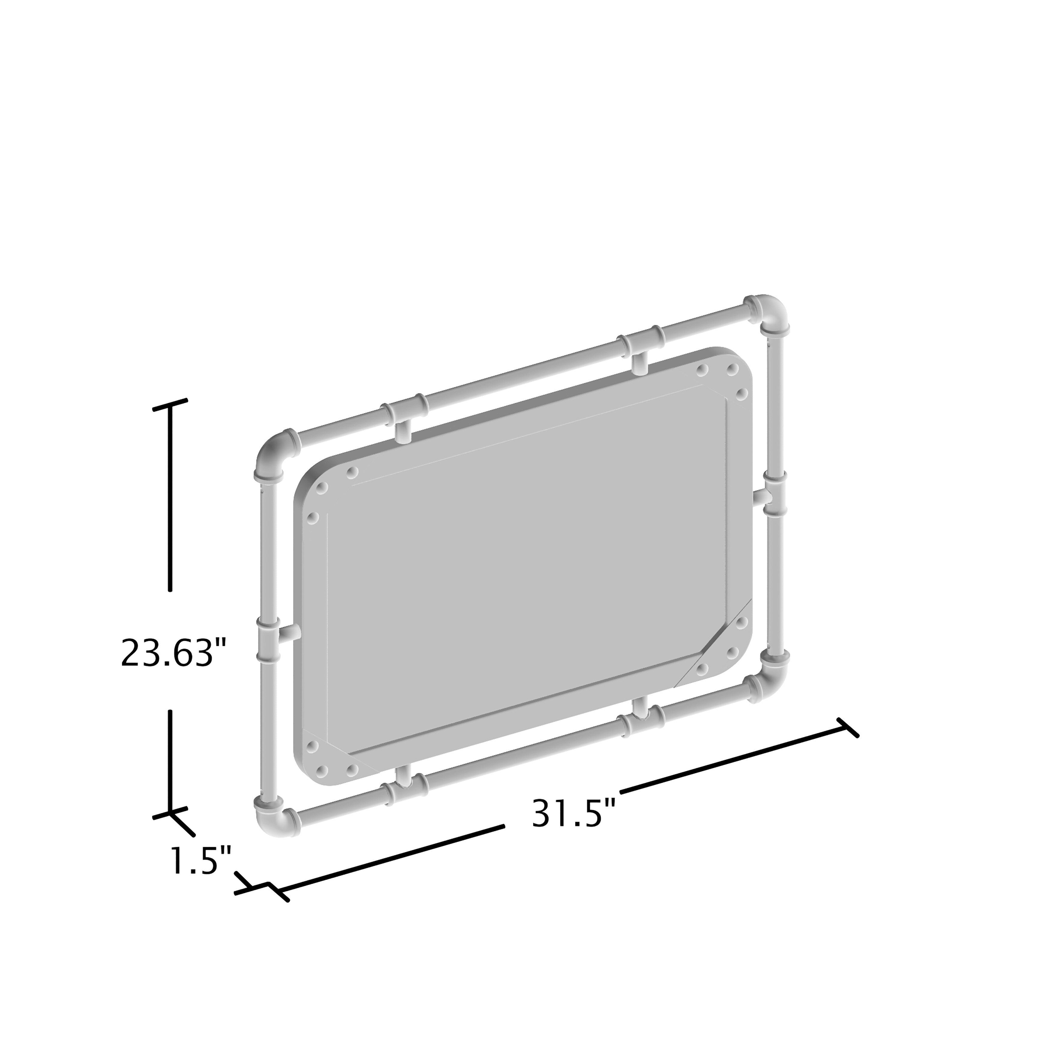 Specchio da parete sospeso in metallo Revo Industrial da 31 pollici di Furniture of America