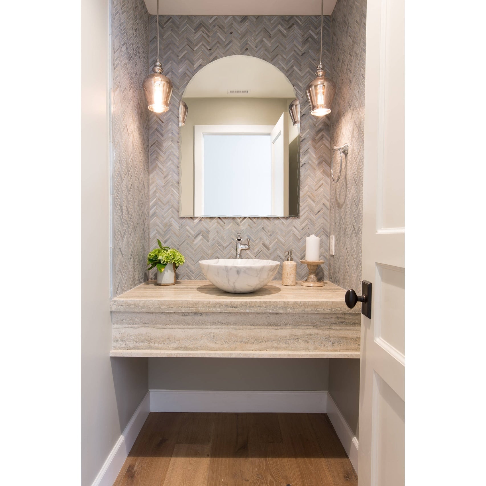 Specchio da bagno moderno senza cornice Rita Arch