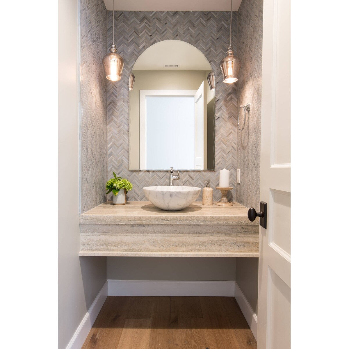 Specchio da bagno moderno senza cornice Rita Arch