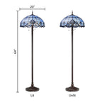 Lampada da terra River of Goods Allistar in vetro colorato e resina, 3 luci, altezza 64 pollici - 20L x 20W x 64H