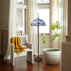 Lampada da terra River of Goods Allistar in vetro colorato e resina, 3 luci, altezza 64 pollici - 20L x 20W x 64H