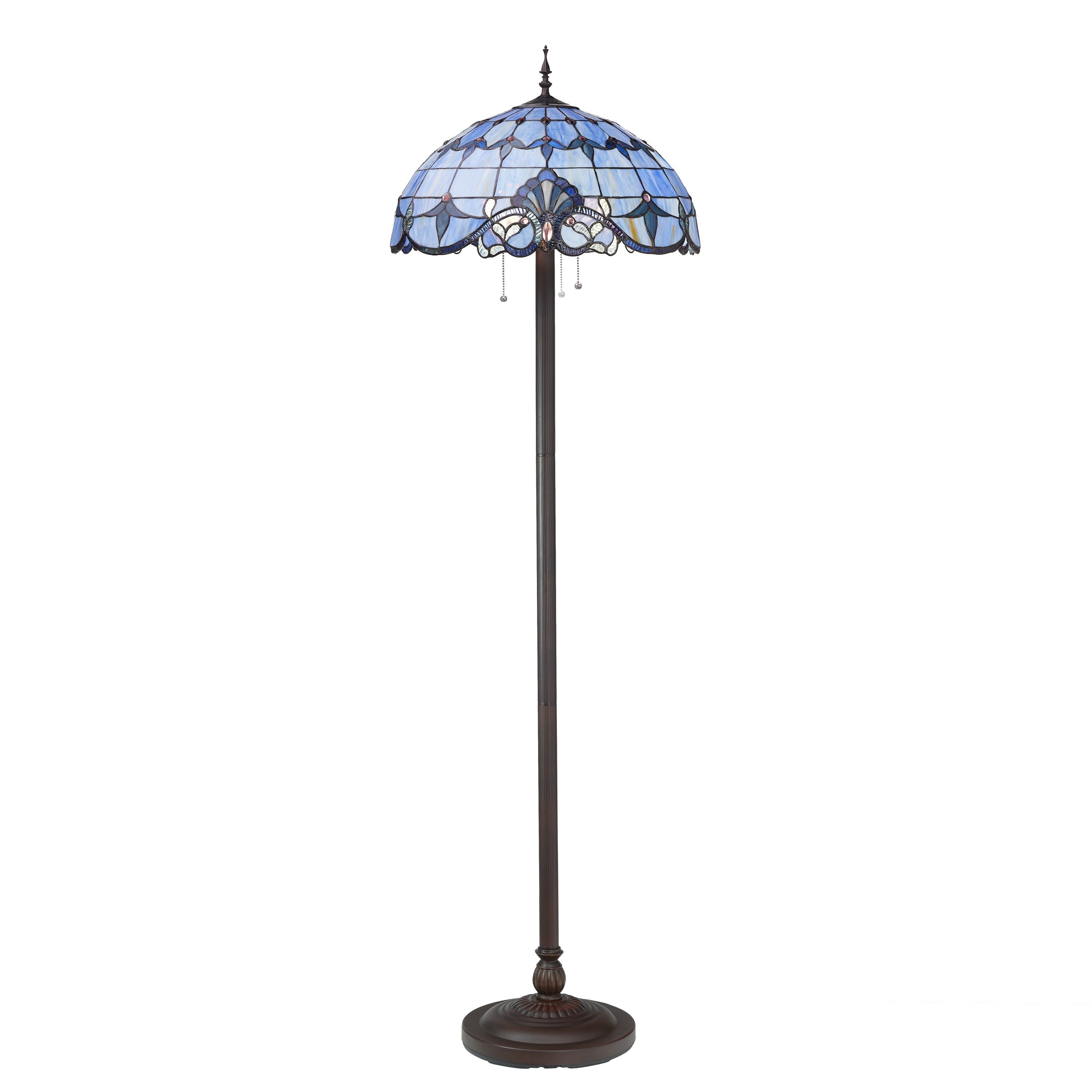 Lampada da terra River of Goods Allistar in vetro colorato e resina, 3 luci, altezza 64 pollici - 20L x 20W x 64H