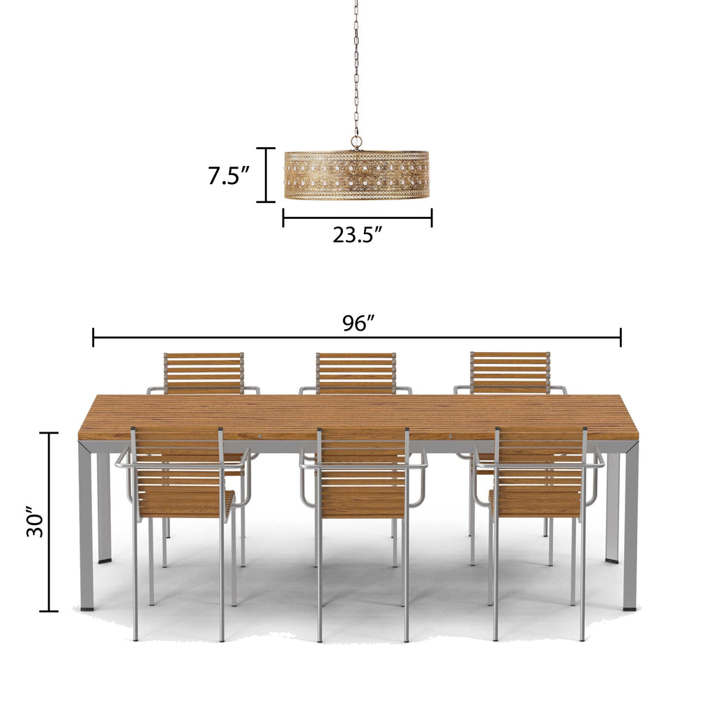 Lampadario River of Goods Bryar in ottone e cristallo da 23,5 W a 3 luci - 23,5 x 23,5 x 61,5
