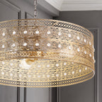 Lampadario River of Goods Bryar in ottone e cristallo da 23,5 W a 3 luci - 23,5 x 23,5 x 61,5