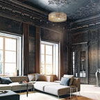 Lampadario River of Goods Bryar in ottone e cristallo da 23,5 W a 3 luci - 23,5 x 23,5 x 61,5