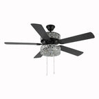 Ventilatore da soffitto a LED River of Goods Olivia da 52 pollici con finitura bronzo strofinato a olio/cristallo - 52L x 52W x 18,25H - 52L x 52W x 18,25H
