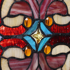 Pannello per finestra in vetro colorato vittoriano con motivo Fleur De Lis River of Goods - 9,5 L x 0,25 W x 36 H