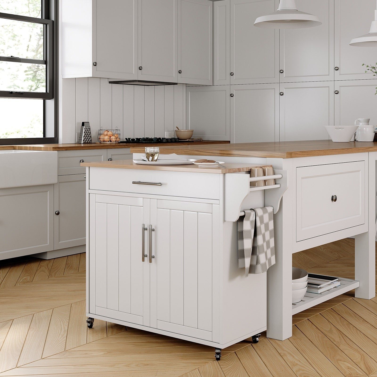 Isola da cucina mobile con mobile contenitore