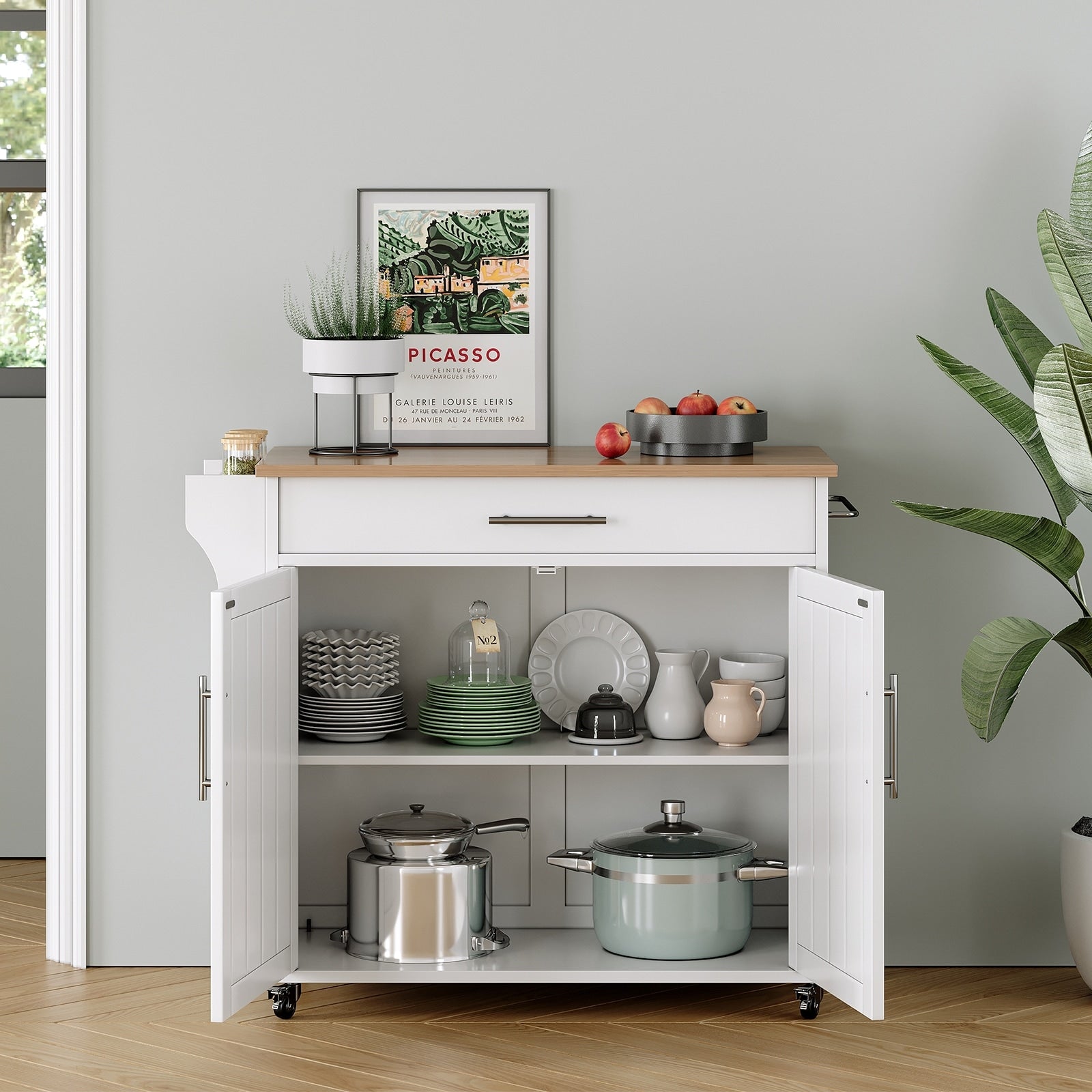 Isola da cucina mobile con mobile contenitore