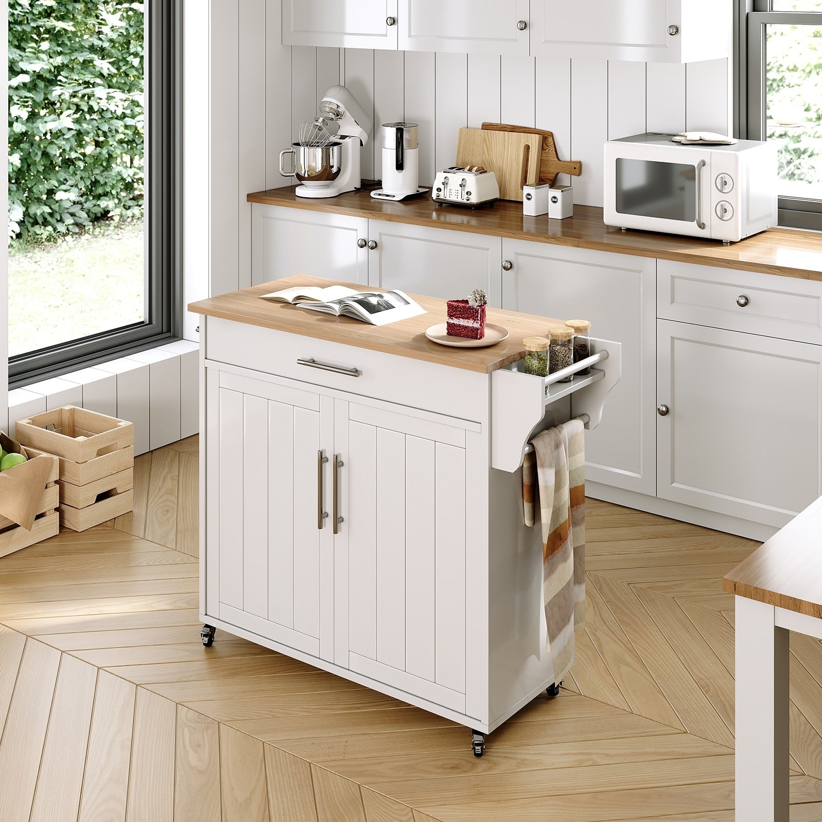Isola da cucina mobile con mobile contenitore