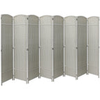 Divisorio per ambienti, divisorio pieghevole per la privacy, parete divisoria alta pieghevole a 8 pannelli - 96" L x 19,50" W x 69" H