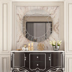 Specchio decorativo da parete rotondo in vetro artistico, specchio veneziano decorato - 32x32