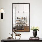 Specchio da parete con cornice in metallo marrone rustico - 37,75 A x 23,8 L x 1 P