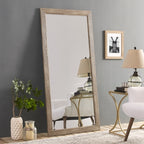 Specchio da terra rustico a figura intera - Specchio a figura intera rettangolare con cornice in legno 66 x 32 per soggiorno, camera da letto