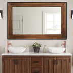 Specchio da parete rustico con cornice in legno naturale e ferro